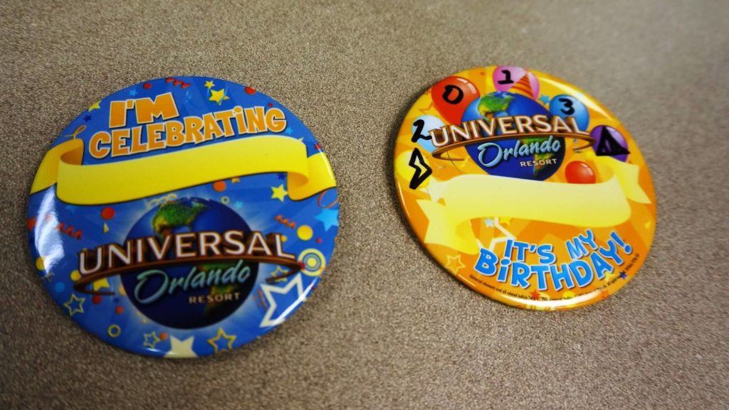 universal orlando birthday buttons