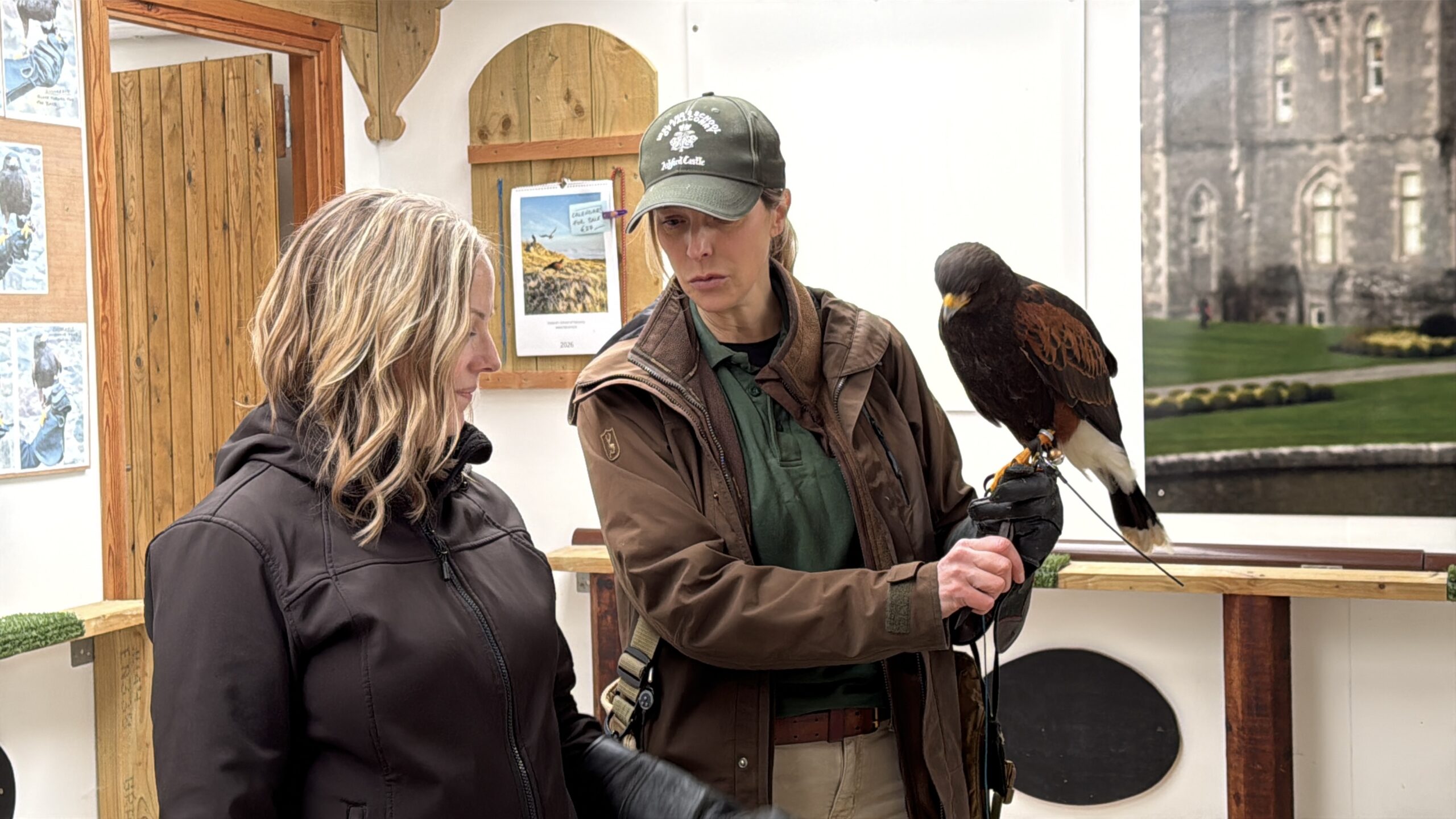 Courtney at the School of Falconry - Ashford Castle experience