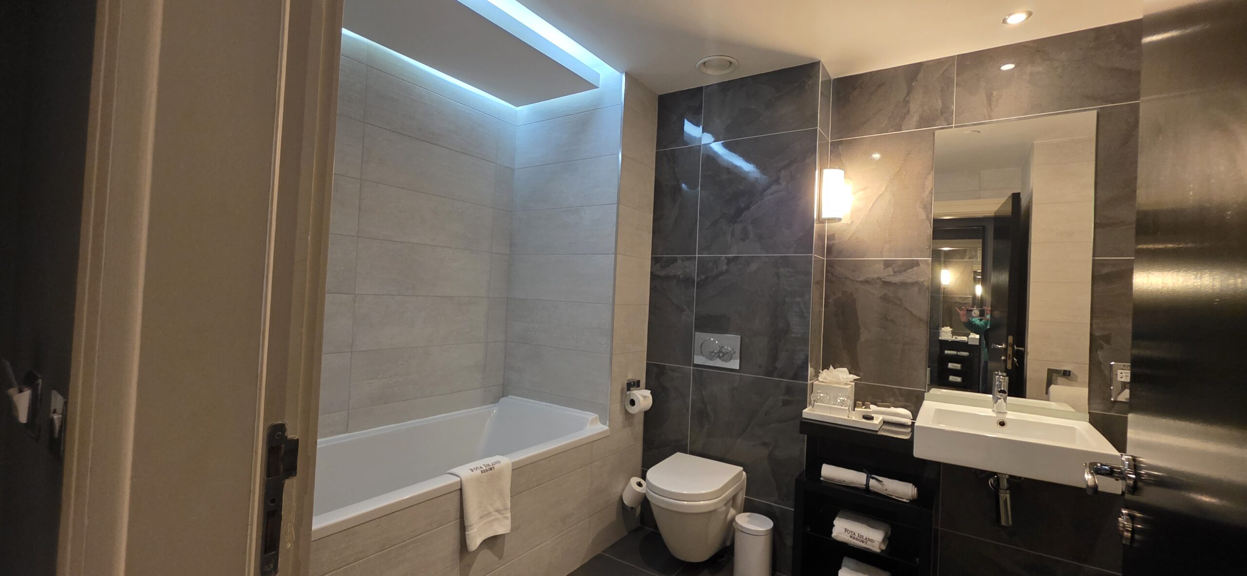 Luxury guest room and private island grounds at Fota Island Resort and Spa in County Cork.